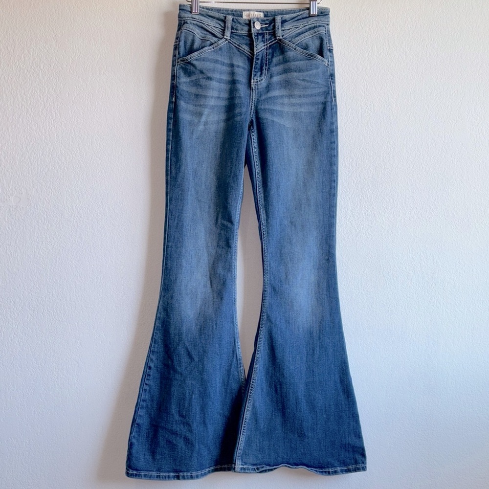 Shyanne Western Center Seam Flare Bell Bottom Jeans Sz 27 Long
